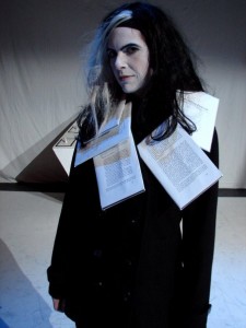 Sontag... wearing the "essay jacket" (designed by the marvelous Matt Jackson)